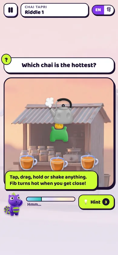 Chai Tapri riddle: which chai is the hottest? Three glasses and a steaming kettle
