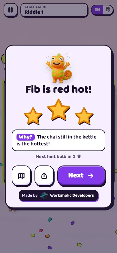 Three-star win sheet explaining the answer